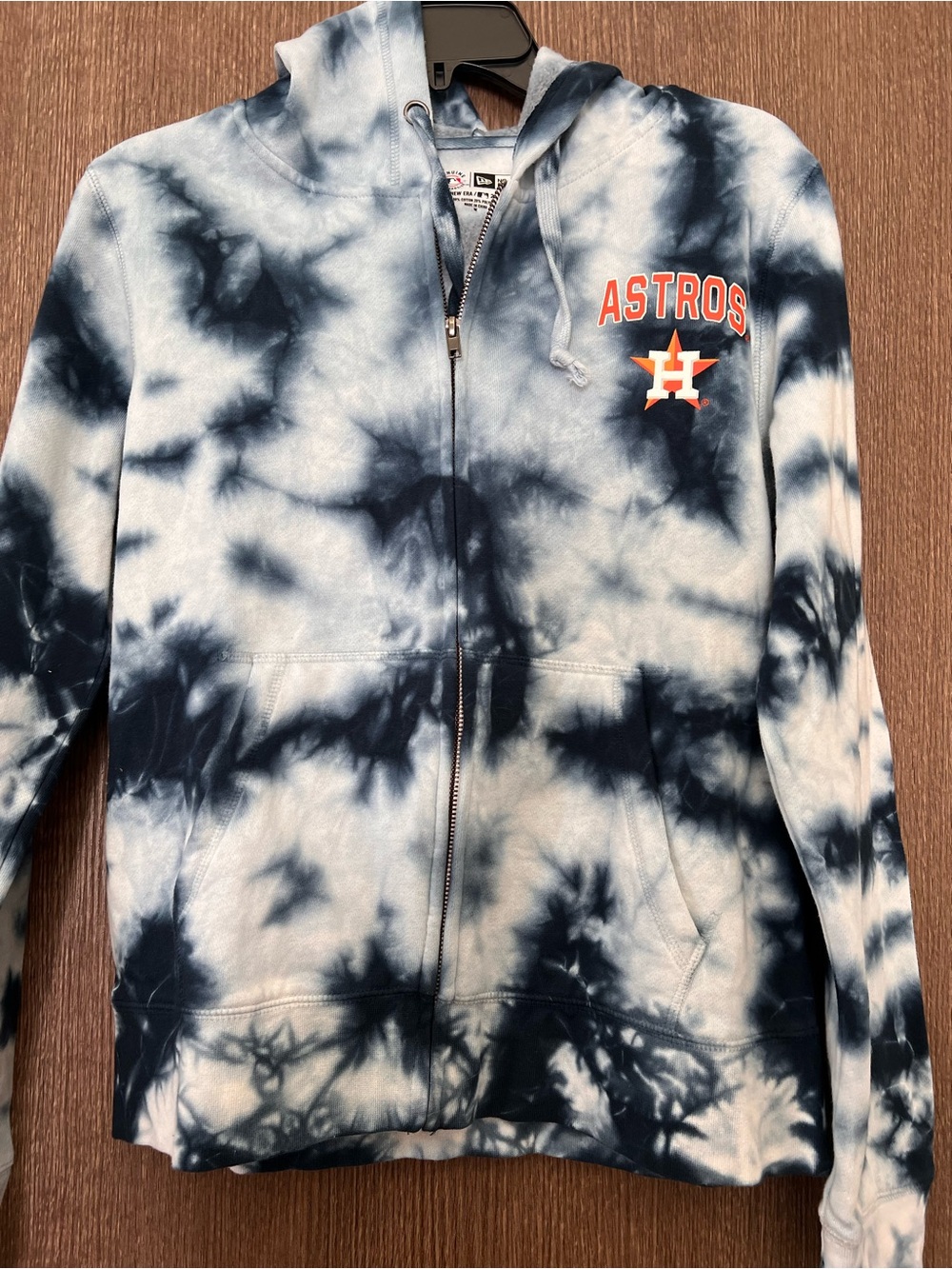 New Era Astros Navy and White Tie-Dye Zip Hoodie- NWT